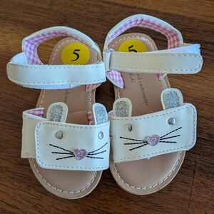 cupcakes & cashmere White and Pink Bunny Sandals